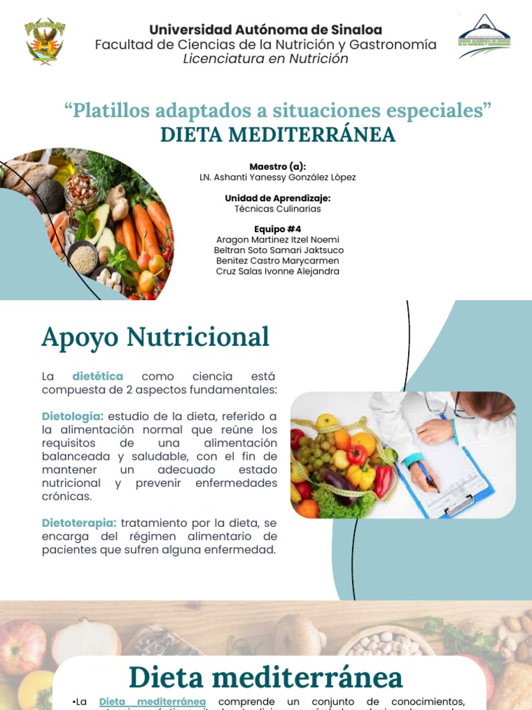 Platillos Adaptados A La Dieta Mediterránea. Equipo #4 | PDF | Alimentos |  Cocinando