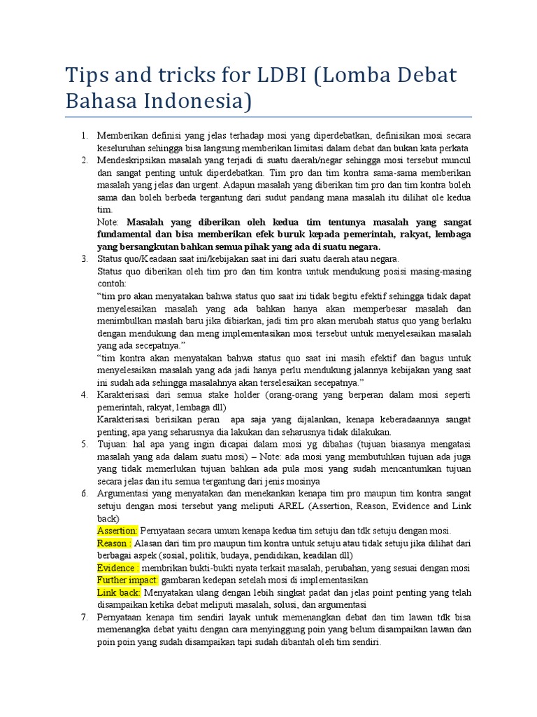 Tips and Tricks For LDBI | PDF | Karier & Perkembangan | Politik