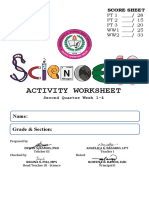 Activity Worksheet: Name: Grade & Section
