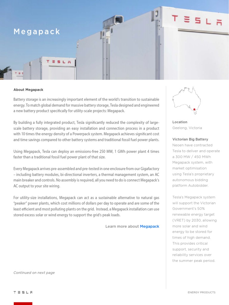 Tesla Megapack | PDF | Sustainable Technologies | Energy Technology