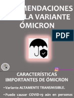 Recomendaciones ante variante Ómicron