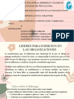 Lideres para Inserción en Las Organizaciones.... Psicología de La Comunicación