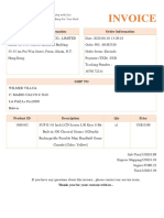 Invoice: Supplier Company Information Order Information
