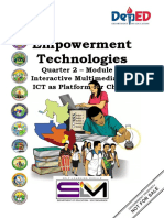 Empowerment Technologies: Quarter 2 - Module 4: Interactive Multimedia and ICT As Platform For Change