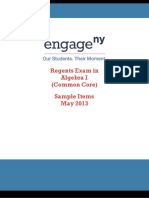 Regents Exam in Algebra I (Common Core) Sample Items May 2013