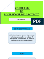 Presupuesto de inversiones del proyecto semana 12