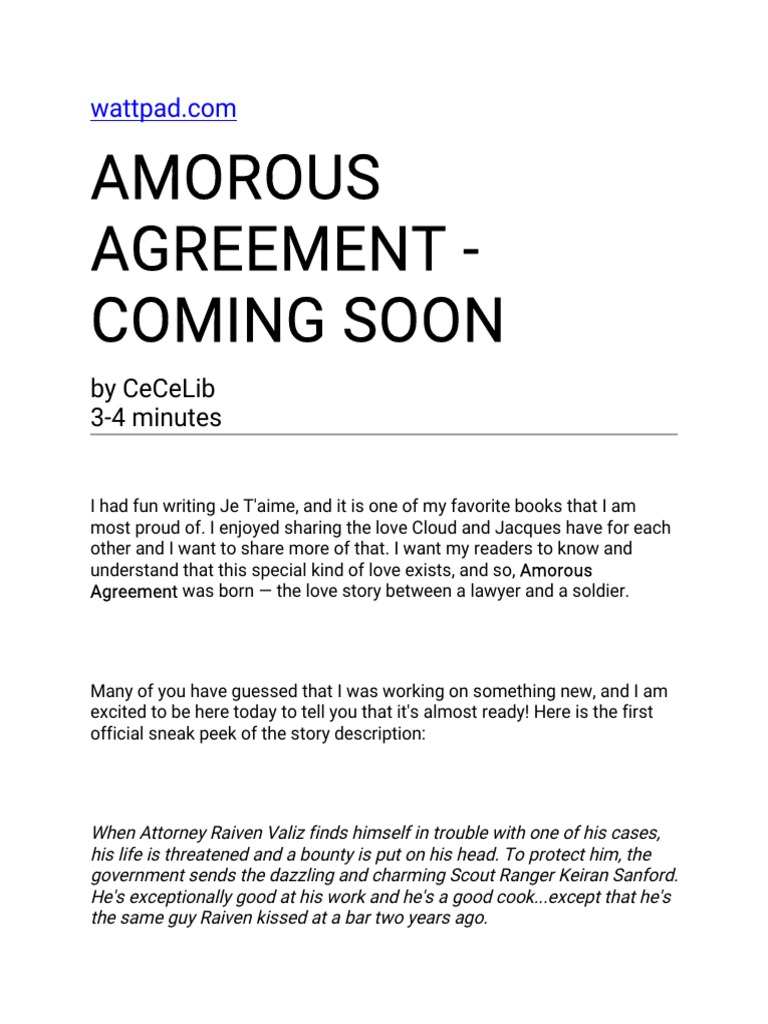 C.C - Amorous-Agreement - Completed - Docx Version 1 | PDF