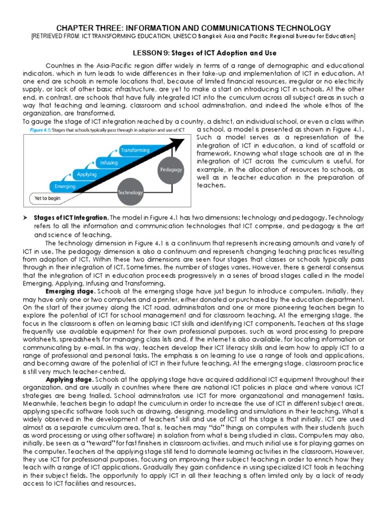 Chapter Three: Information and Communications Technology: LESSON 9 ...