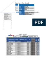 Input Data Sheet For E-Class Record: Learners' Names Basic Information