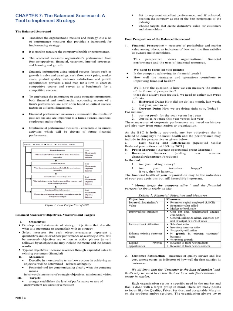 Balanced Scorecard for Strategy Implementation | PDF | Strategic ...