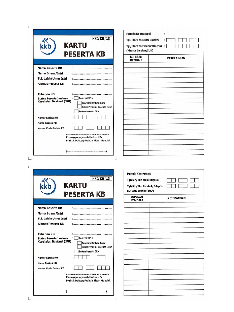 Kartu KB | PDF