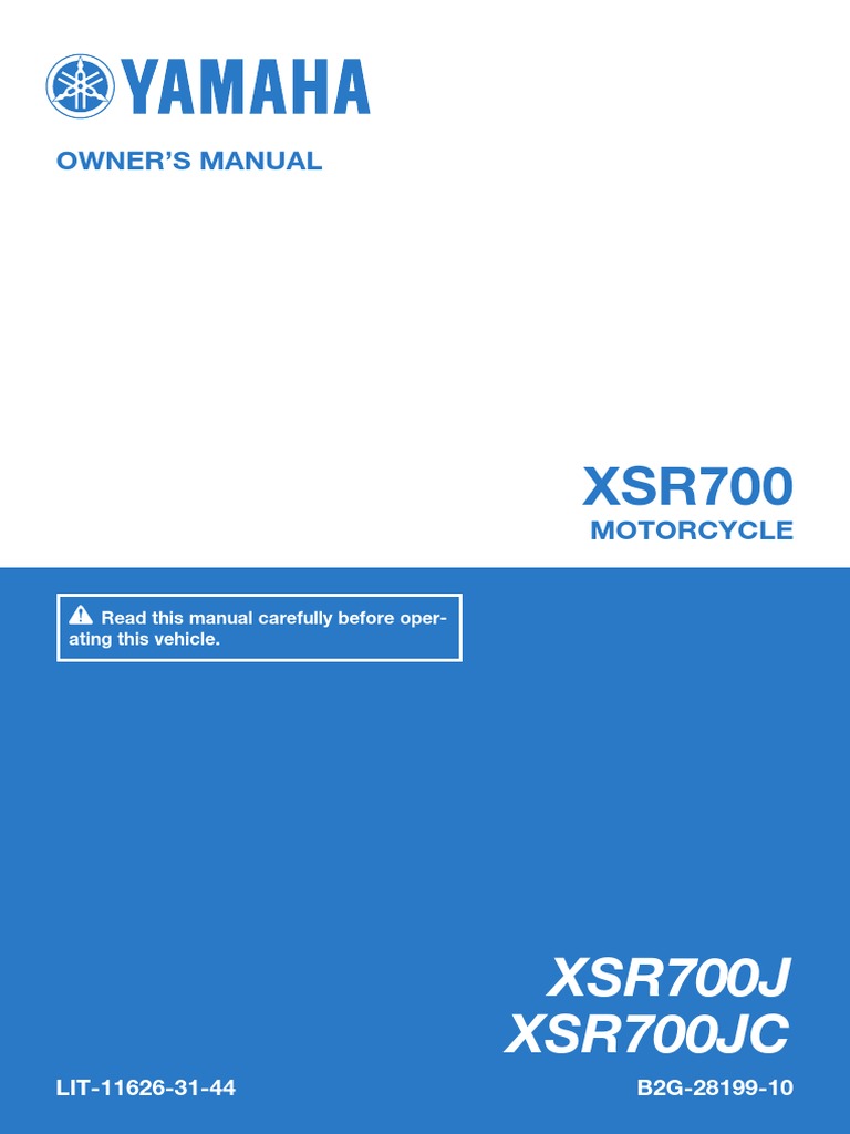 XSR700-2018 User Manual | PDF | Motorcycle | Motor Vehicle