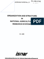 Organization and Structure in National Agricultural Research Systems