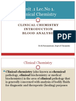 Unit .1 Lec - No 1. Clinical Chemistry