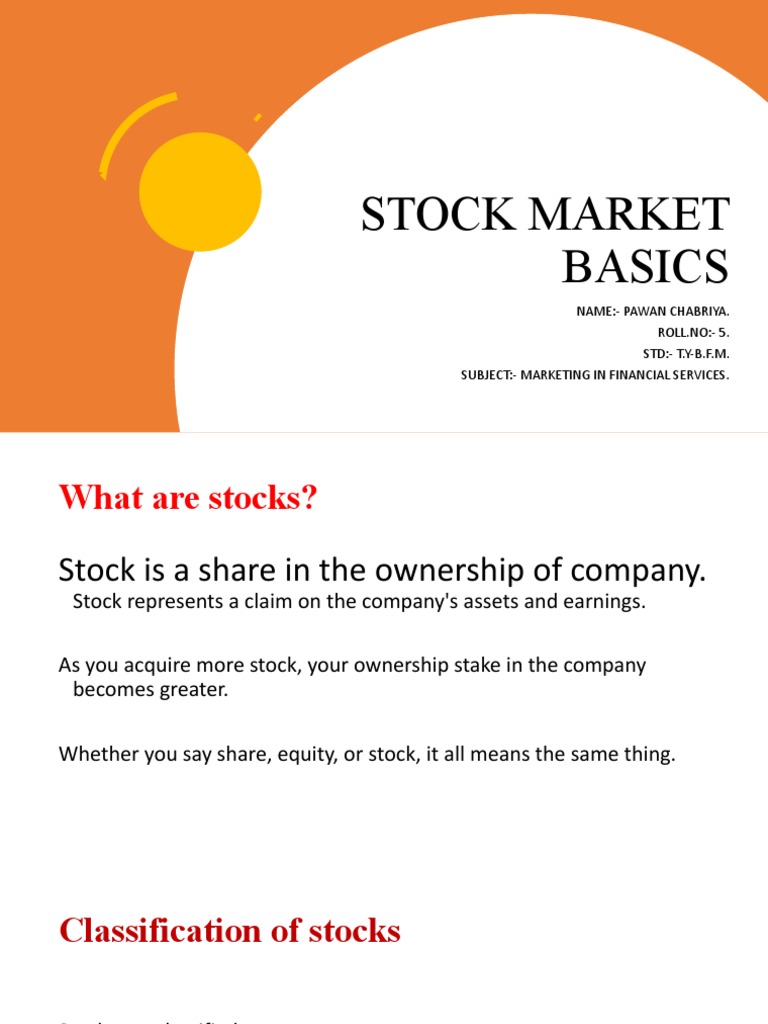 Stock Market Basics PDF Stocks Securities (Finance)