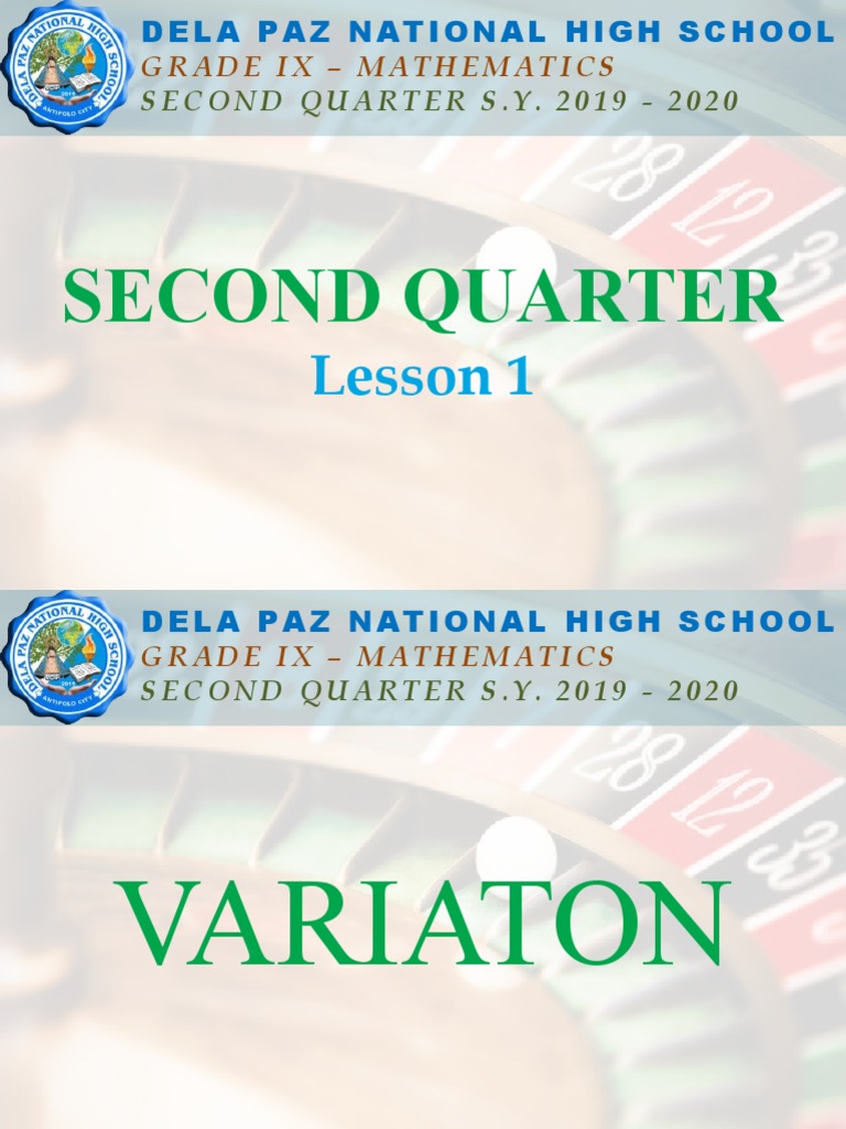 Gr. 9 Q2 Week 1 Lesson 1 Direct Variation | PDF | Equations | Variable ...