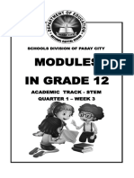 Modules in Grade 12: Quarter 1 - Week 3 Academic Track - Stem