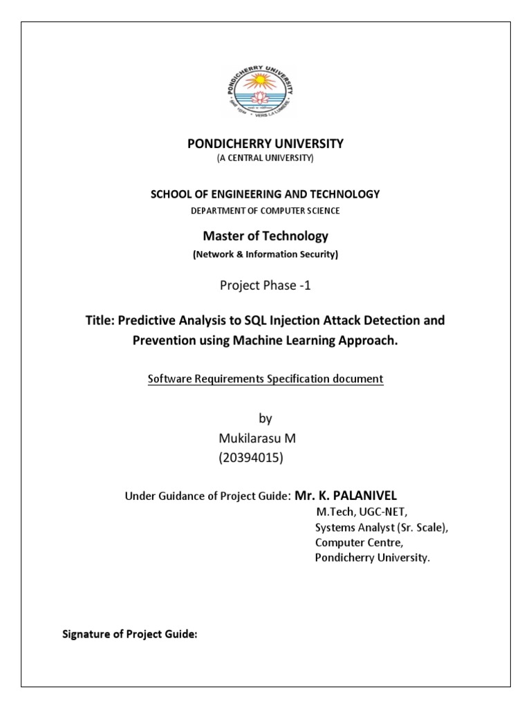 Pondicherry University: Project Phase - 1 | PDF | Databases ...