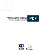 Señalamiento Sobre El Incumplimiento de Las Obligaciones Del Estado Mexicano en Libertad de Expresión 2007