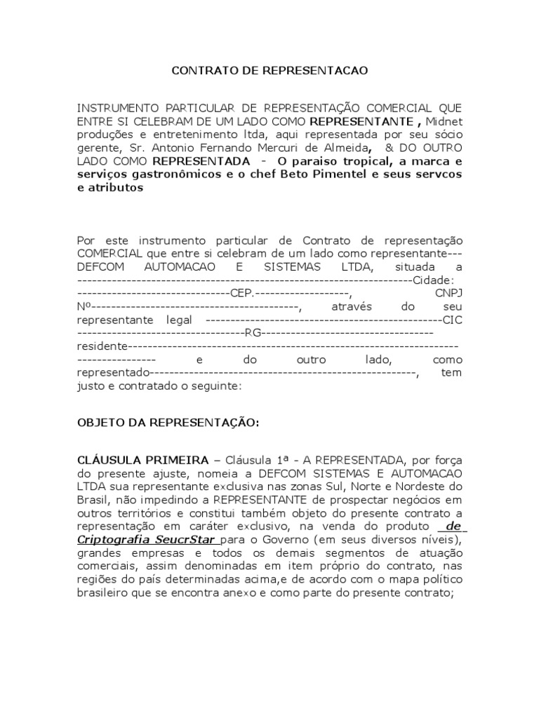 Contrato De Exclusividade Informação Brasil