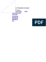 Select A Function To Learn:: SUM Mutiplication Subtraction Division Average Maximum Minimum INT