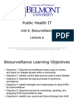 Public Health IT Unit 6: Biosurveillance Lecture a