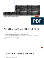Parts of Speech 2 Verbs, Articles & Pronouns