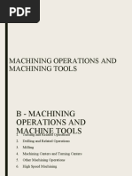 Machining Operations and Machining Tools