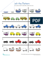 Finish The Pattern: Which Vehicle Comes Next? Circle The Correct Answer