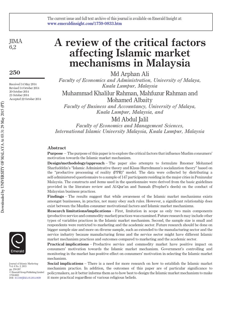 A Review of The Critical Factors Affecti | PDF | Market (Economics ...