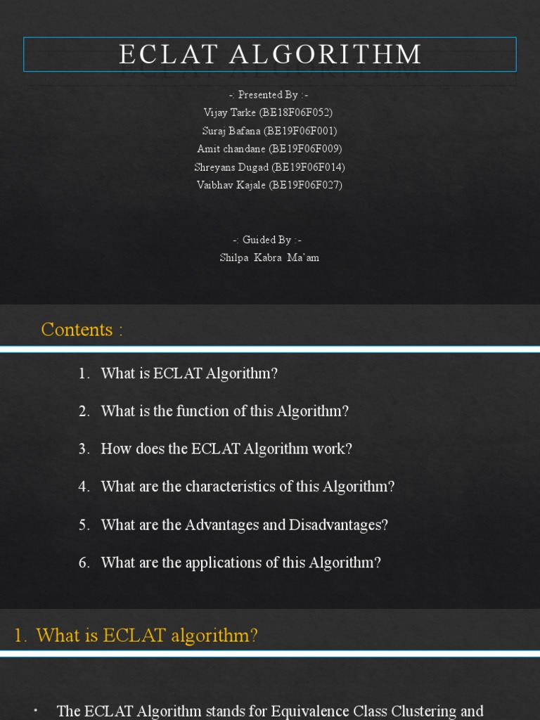 ECLAT Algoritham | PDF | Data Management | Information Technology