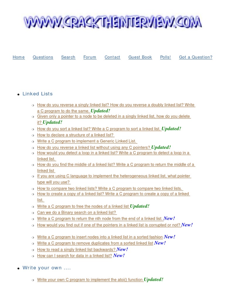 All C & DS Interview Questions | PDF | Internet Forum | Pointer ...