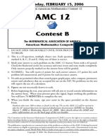 Contest B: 57 Annual American Mathematics Contest 12
