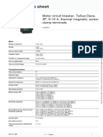 Motor circuit breaker data sheet