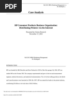 Case Analysis: HP Consumer Products Business Organization: Distributing Printers Via The Internet