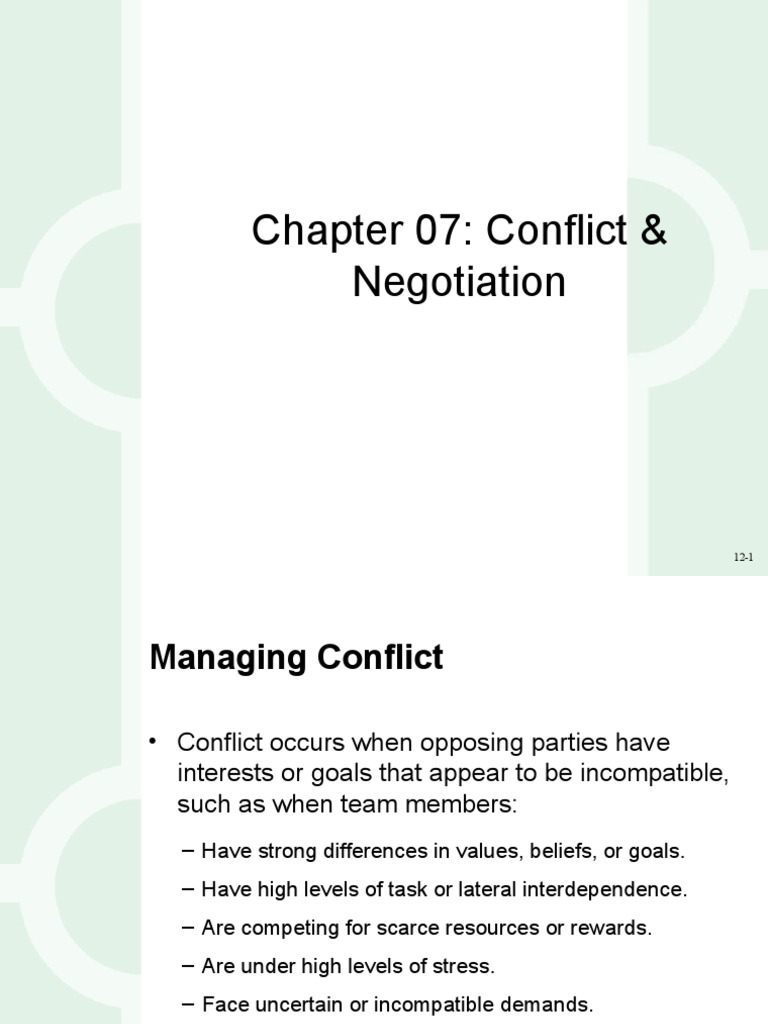 Conflict Management and Negotiation Strategies | PDF | Negotiation ...