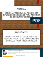 Tutoría: Sesión: Aprendemos A Reconocer Situaciones de Riesgo para Prevenir El Consumo de Drogas