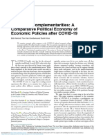 Crisis and Complementarities a Comparative Political Economy of Economic Policies After Covid 19