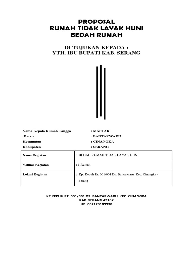 Proposal Bedah Rumah Tidak Layak Huni | PDF