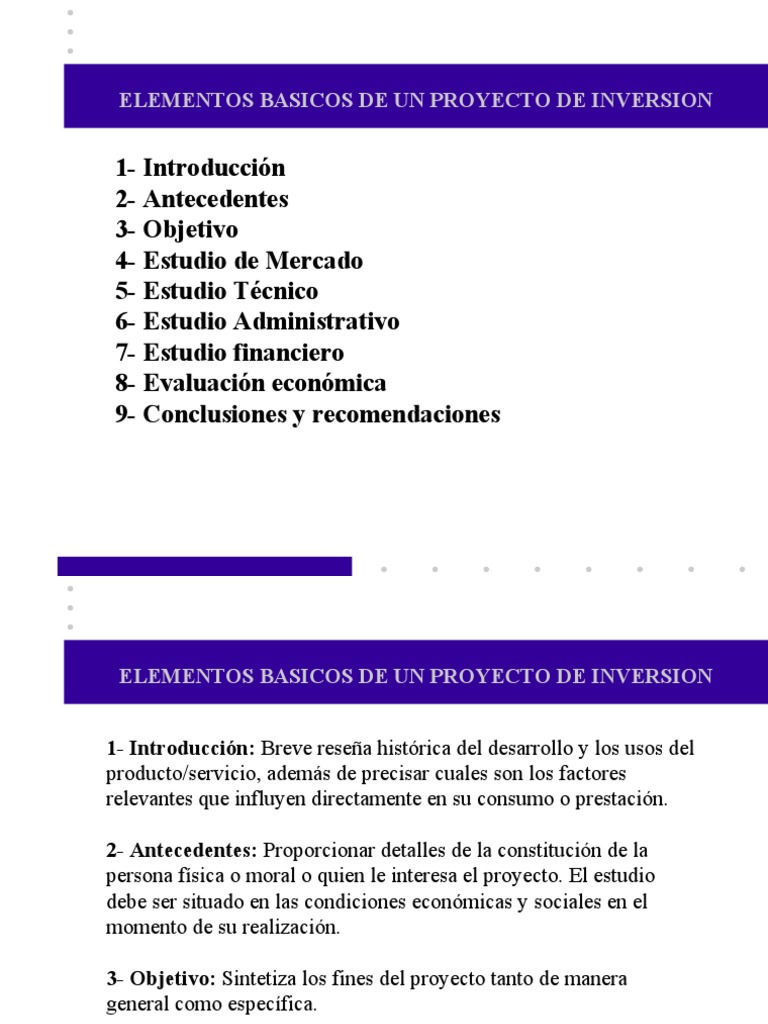 Elementos Clave en Proyectos de Inversión | PDF | Tasa interna de ...