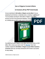 2020 Edition of Nigeria Current Affairs Questions & Answers (Free PDF Download)