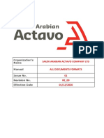 Saudi Arabian Actavo Company LTD: Organization's Name Manual Issue No. Revision No. Effective Date