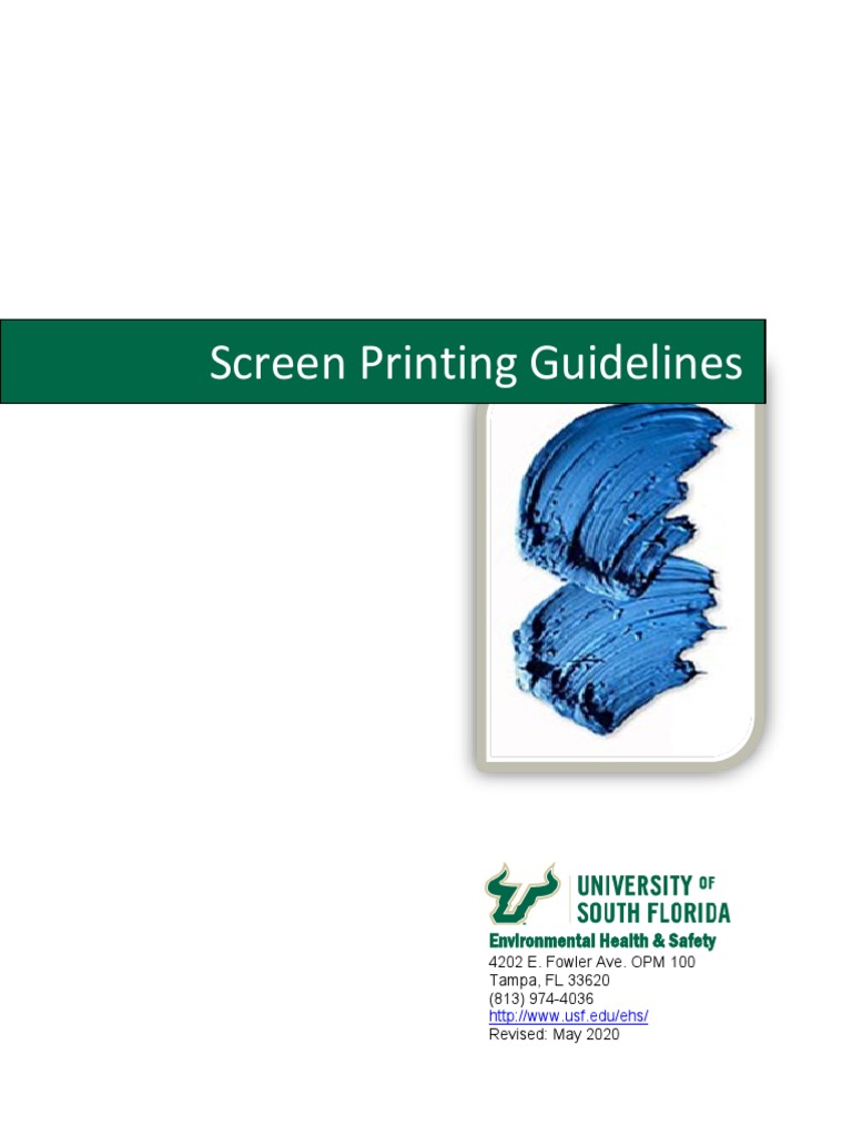 Screen Printing Guidelines Environmental Health & Safety PDF