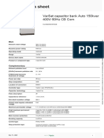 Product Data Sheet: Varset Capacitor Bank Auto 150kvar 400V 60Hz CB Com