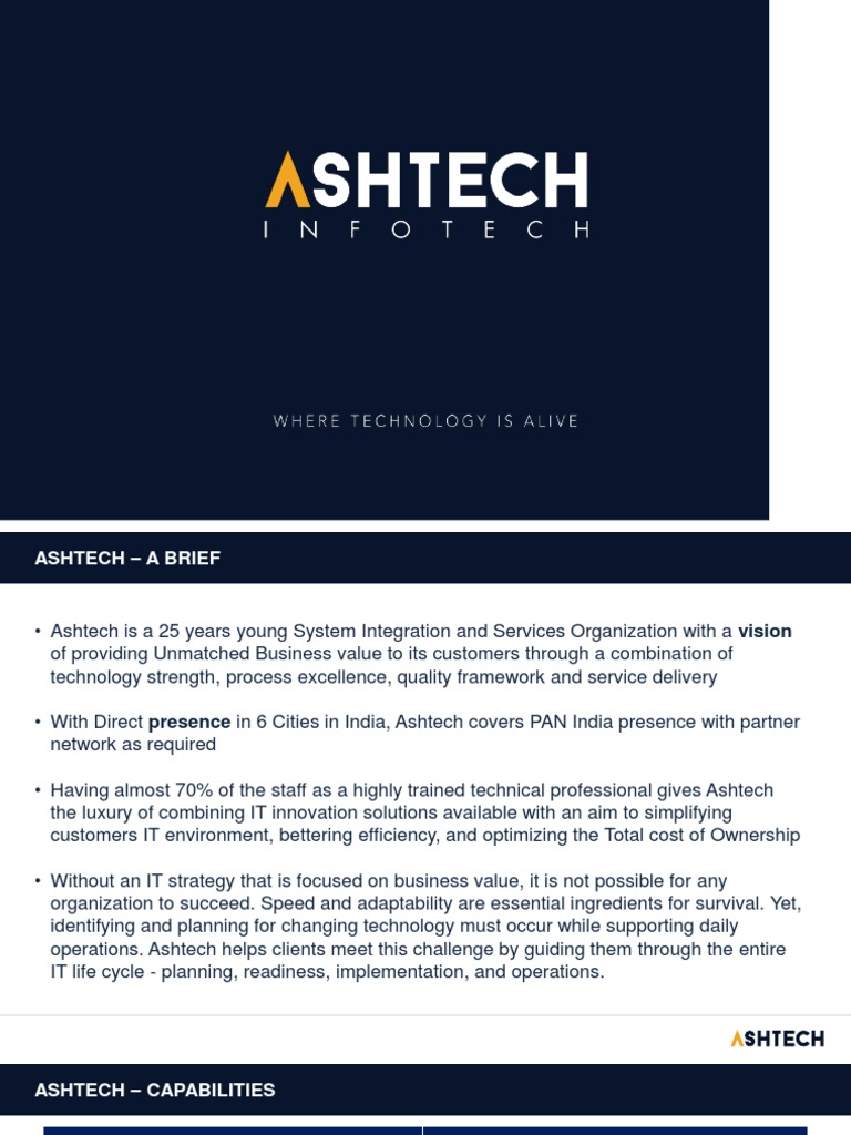 Ashtech Infotech: 25 Years of IT Solutions | PDF | Automation ...