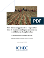 Rôle du développement de l’agriculture dans le maintien de la paix en zones de conflit (Syrie et Afghanistan)
