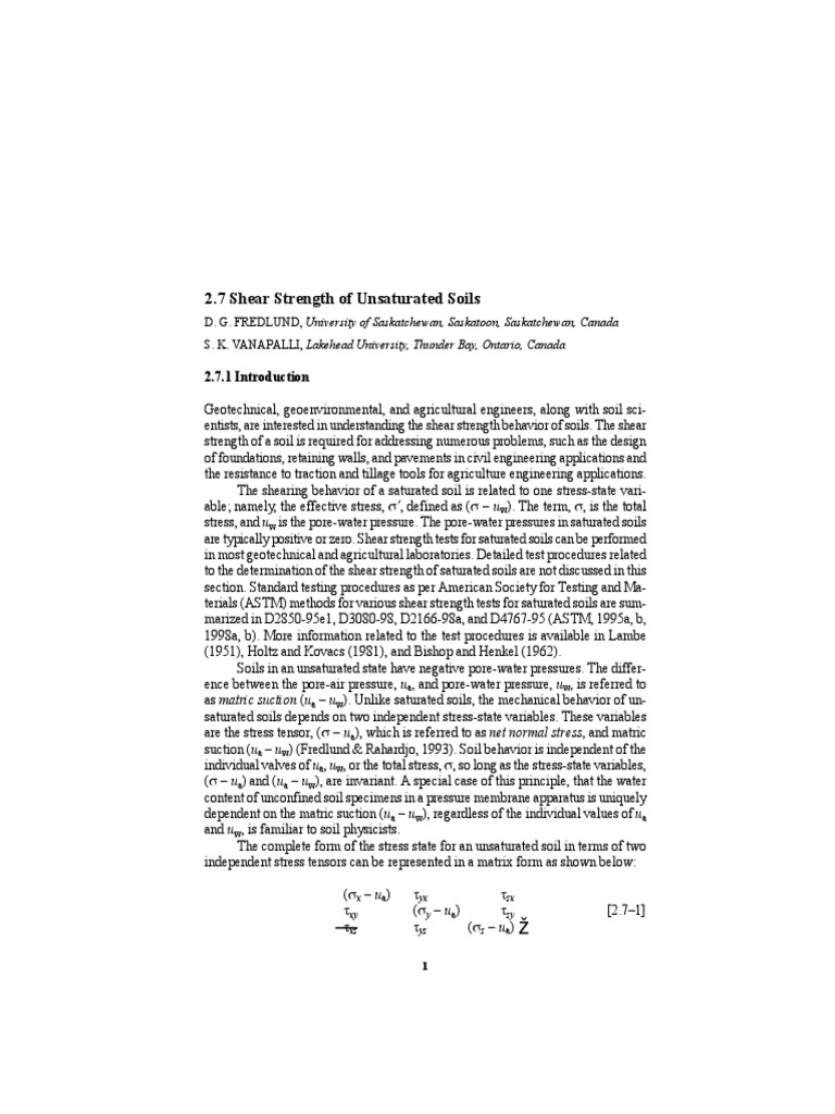 2.7 Shear Strength of Unsaturated Soils | PDF | Strength Of Materials ...