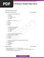 CBSE Class 8 Science Sample Paper Set 5: Each Question Carriers 1 Mark: Choose The Correct Answers: (5 X 1 5 Marks)