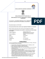 Acknowledgement For Registering On Child Adoption Resource Information & Guidance System (Carings)