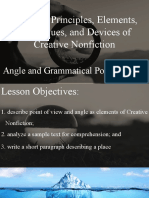 Lesson 2:principles, Elements, Techniques, and Devices of Creative Nonfiction